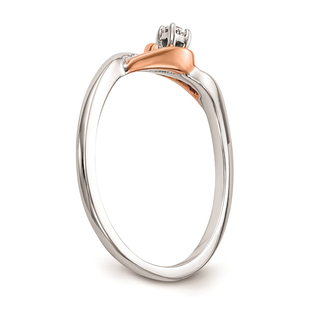 Exclusive 14K White & Rose Gold Engagement Ring - 1/20 Carat Diamond, Stylish Value