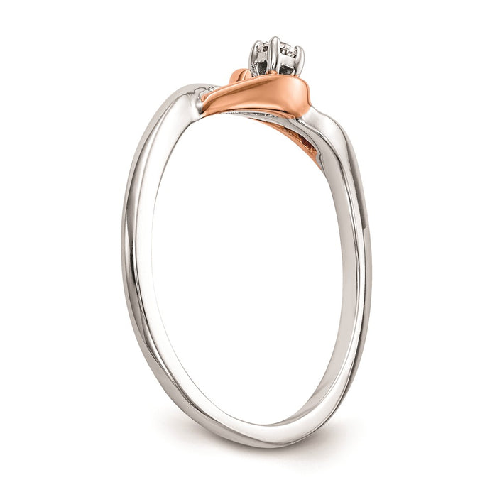Exclusive 14K White & Rose Gold Engagement Ring - 1/20 Carat Diamond, Stylish Value-6