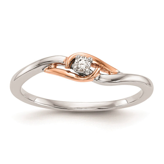 Exclusive 14K White & Rose Gold Engagement Ring - 1/20 Carat Diamond, Stylish Value