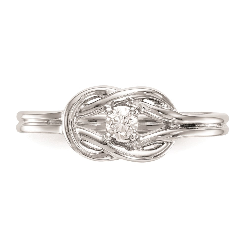 Buy Exclusive 14K White Gold Love Knot Engagement Ring, 1/8 Carat Diamond, Stylish Design