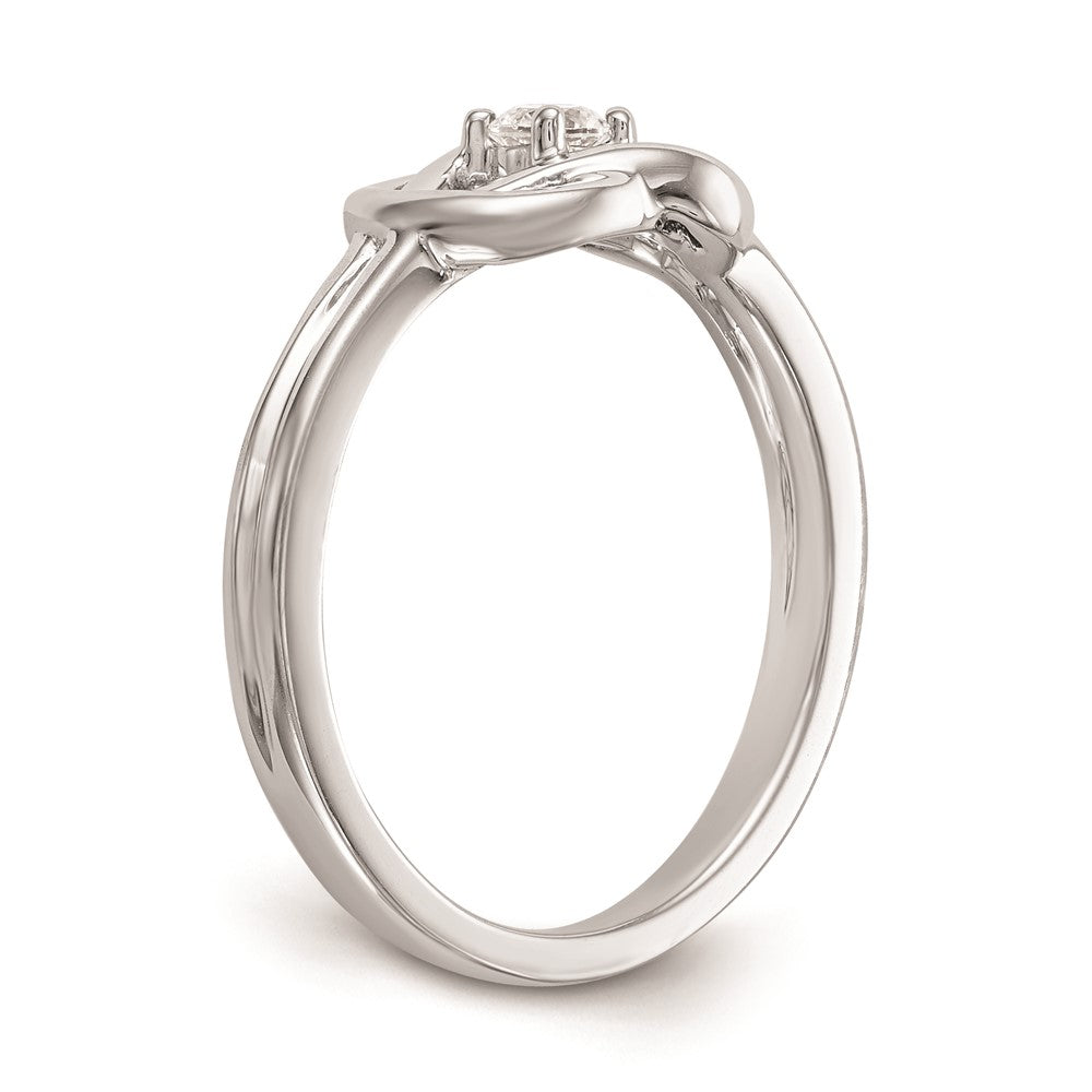 Buy Exclusive 14K White Gold Love Knot Engagement Ring, 1/8 Carat Diamond, Stylish Design