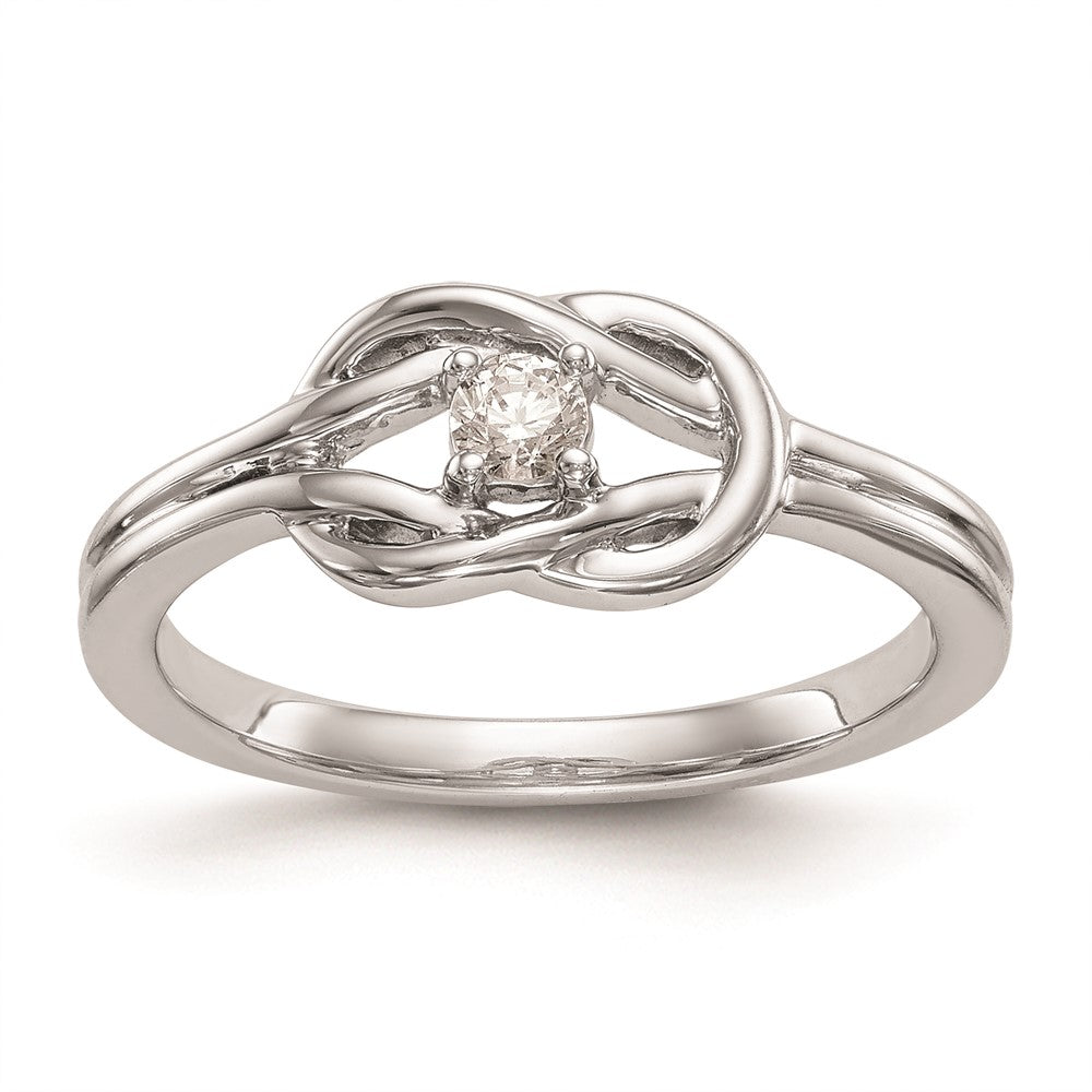 Buy Exclusive 14K White Gold Love Knot Engagement Ring, 1/8 Carat Diamond, Stylish Design