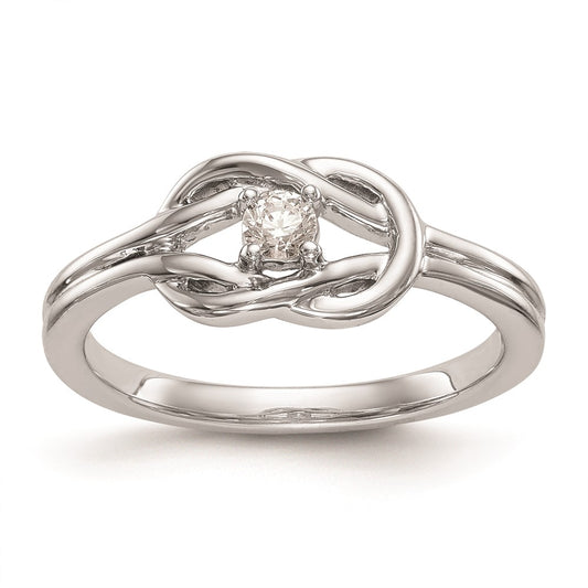 Buy Exclusive 14K White Gold Love Knot Engagement Ring, 1/8 Carat Diamond, Stylish Design