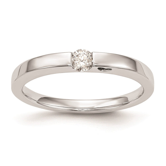 Buy Exclusive 14K White Gold Heart-Shaped Engagement Ring with 1/10 Carat Diamond - Stylish Value-1