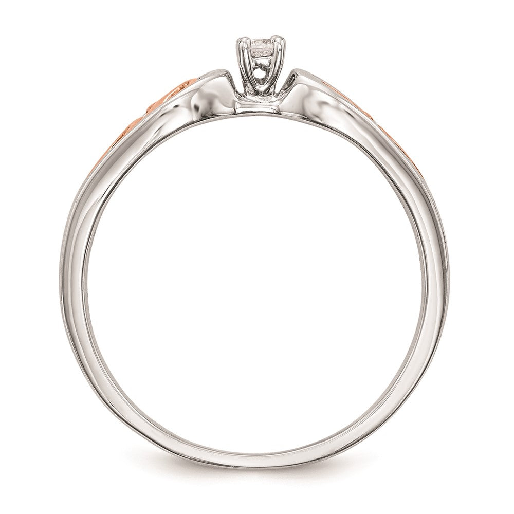 Exclusive 14K White & Rose Gold Engagement Ring with 1/20 Carat Diamond - Stylish Value