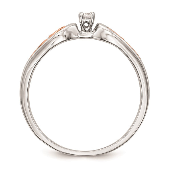 14K White & Rose Gold Engagement Ring with 1/20 Carat Diamond