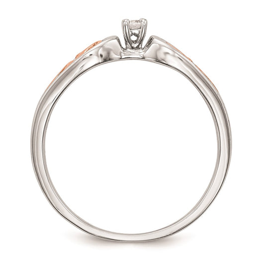 Exclusive 14K White & Rose Gold Engagement Ring with 1/20 Carat Diamond - Stylish Value