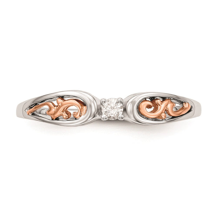 Exclusive 14K White & Rose Gold Engagement Ring with 1/20 Carat Diamond - Stylish Value-4
