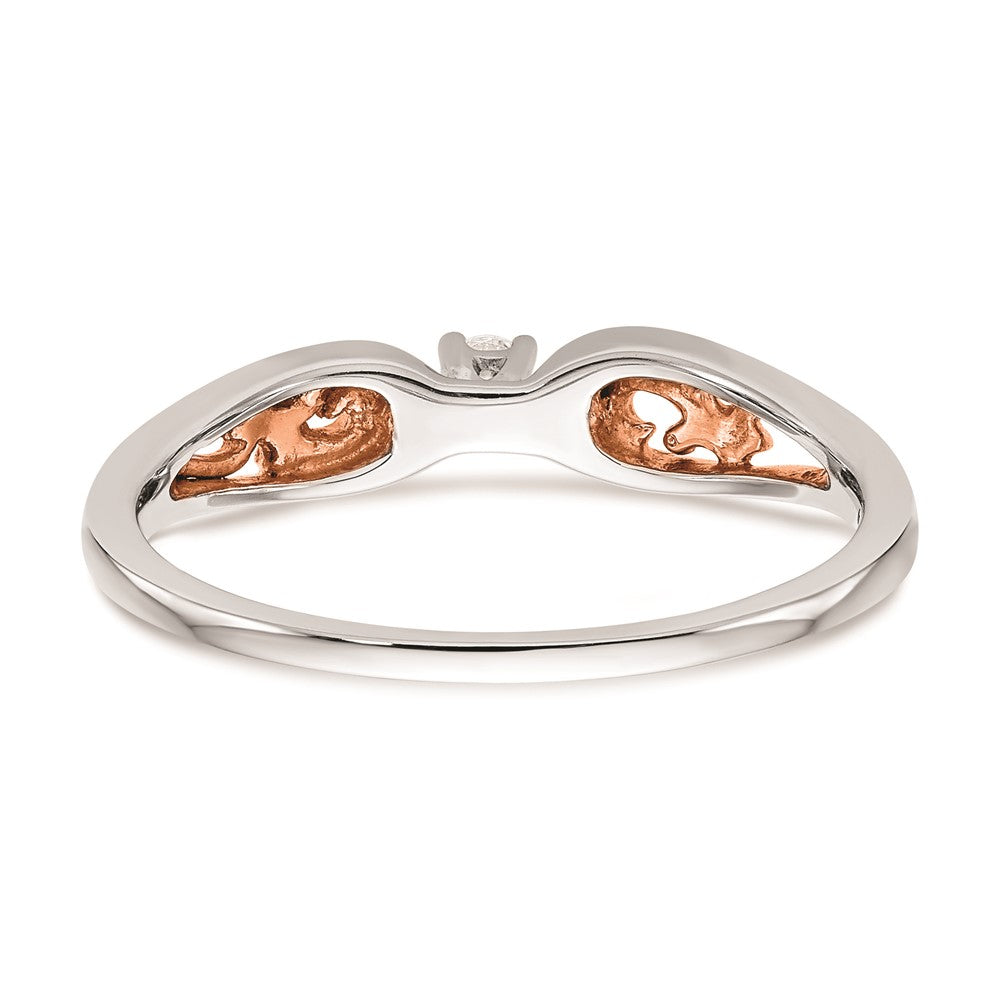 Exclusive 14K White & Rose Gold Engagement Ring with 1/20 Carat Diamond - Stylish Value