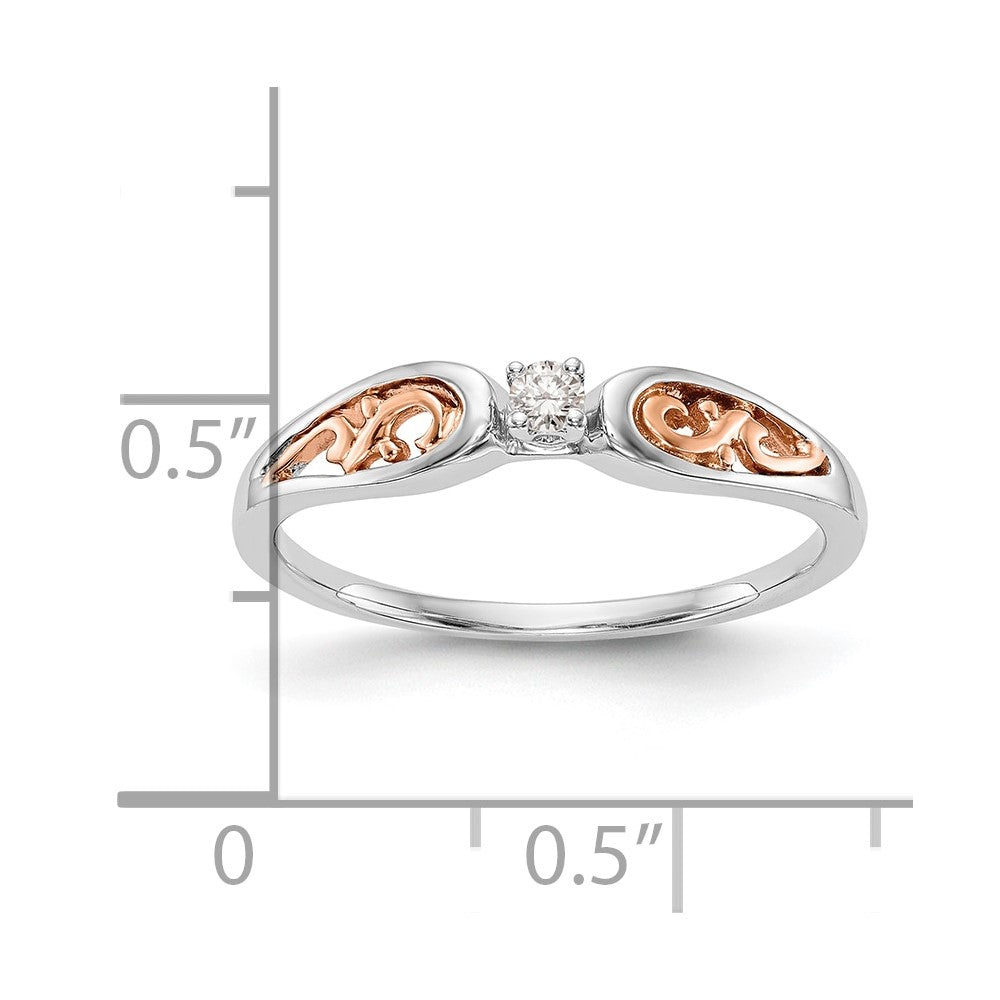 Exclusive 14K White & Rose Gold Engagement Ring with 1/20 Carat Diamond - Stylish Value