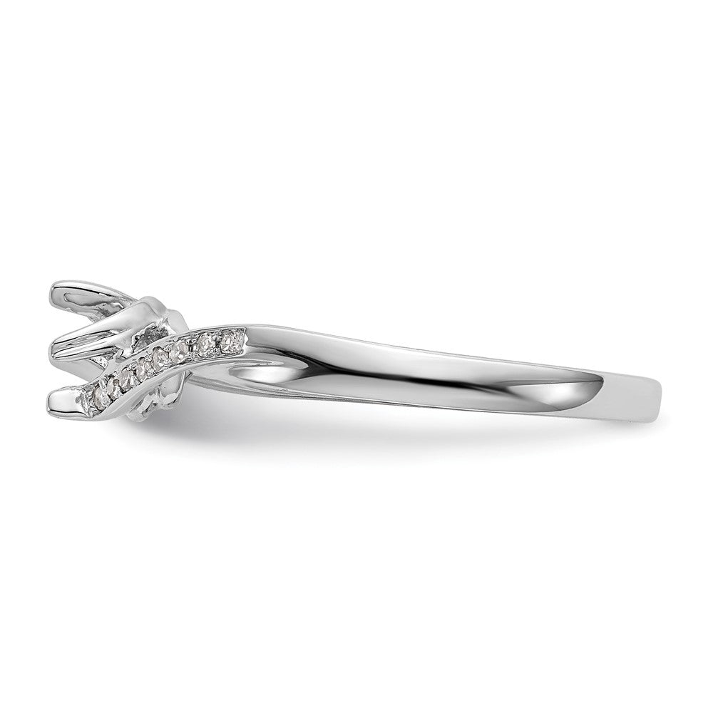 High-Quality 14K White Gold Bypass Engagement Ring - 1/4 Carat Round Diamond