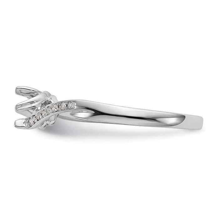 High-Quality 14K White Gold Bypass Engagement Ring - 1/4 Carat Round Diamond-3
