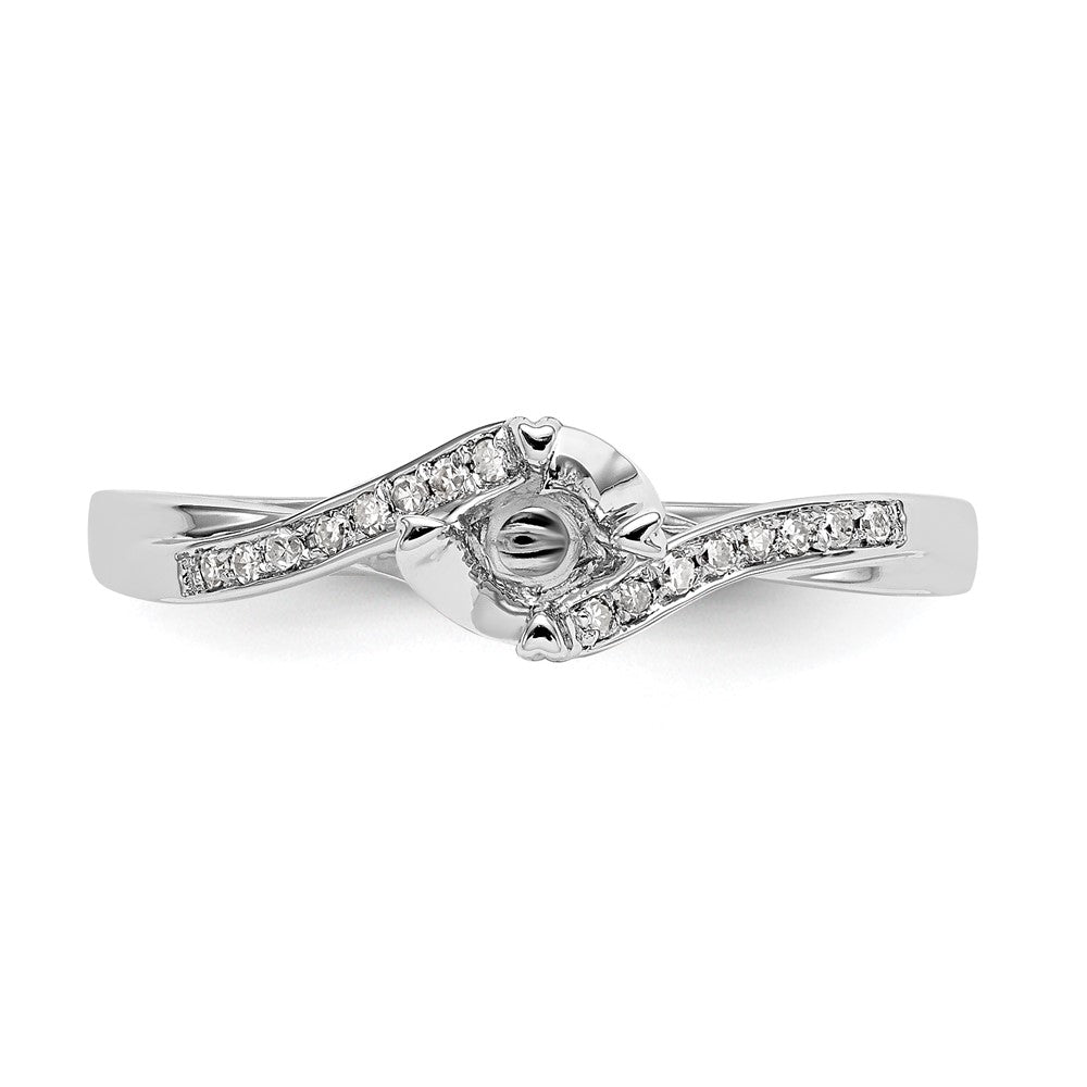 High-Quality 14K White Gold Bypass Engagement Ring - 1/4 Carat Round Diamond