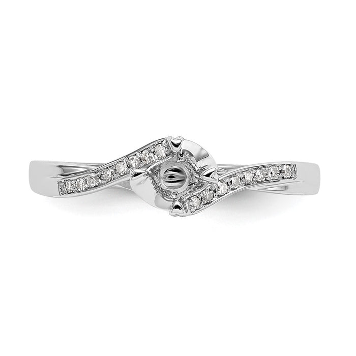 High-Quality 14K White Gold Bypass Engagement Ring - 1/4 Carat Round Diamond-4