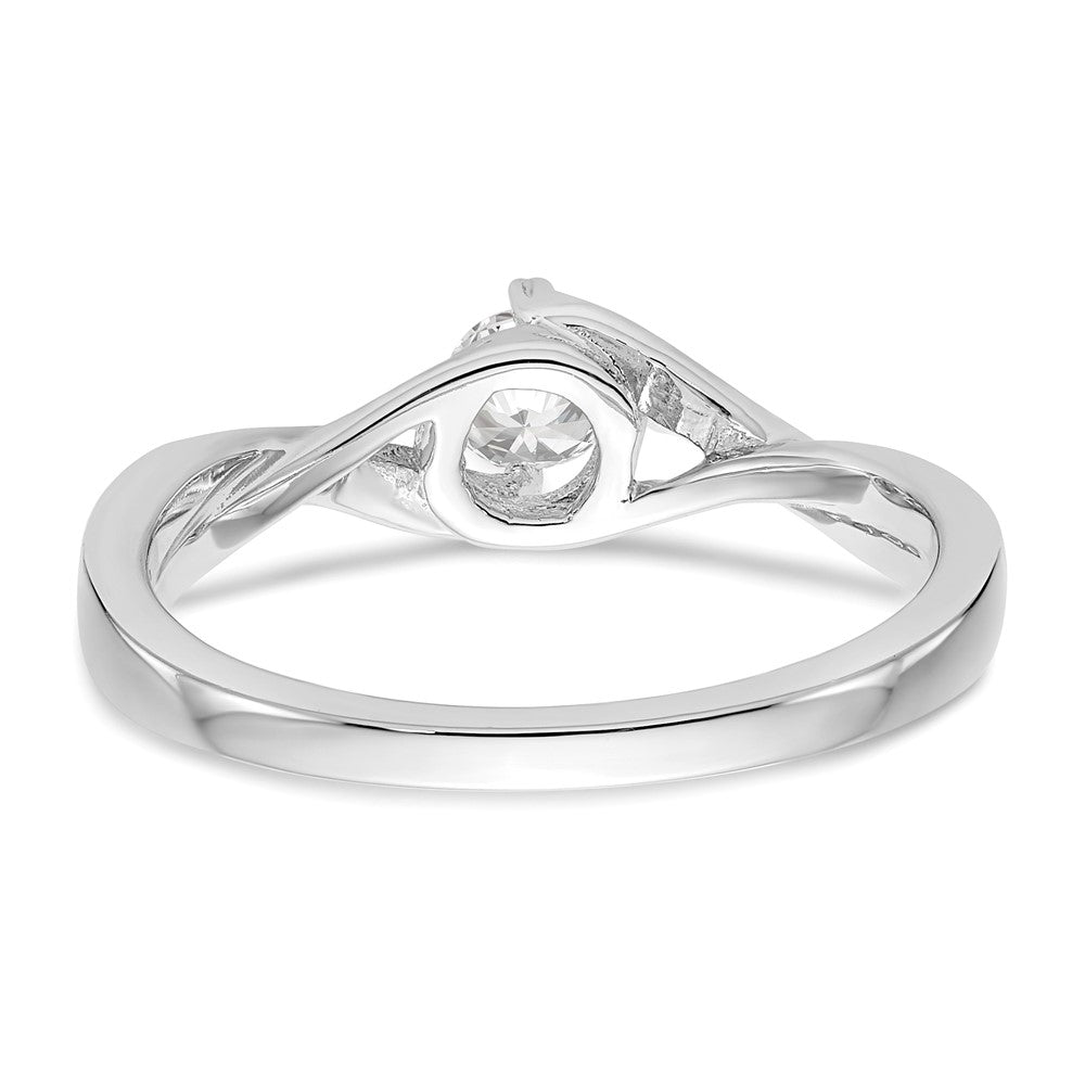 High-Quality 14K White Gold Bypass Engagement Ring - 1/4 Carat Round Diamond