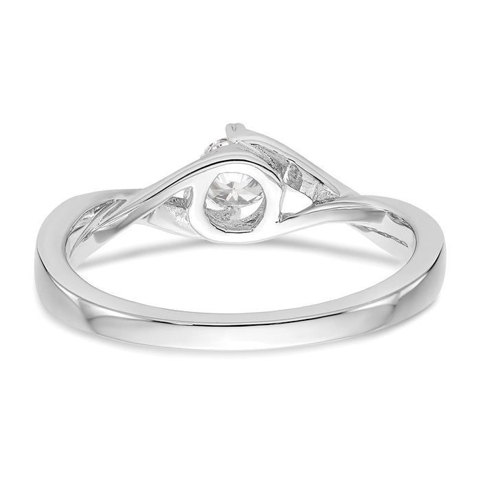 High-Quality 14K White Gold Bypass Engagement Ring - 1/4 Carat Round Diamond-5