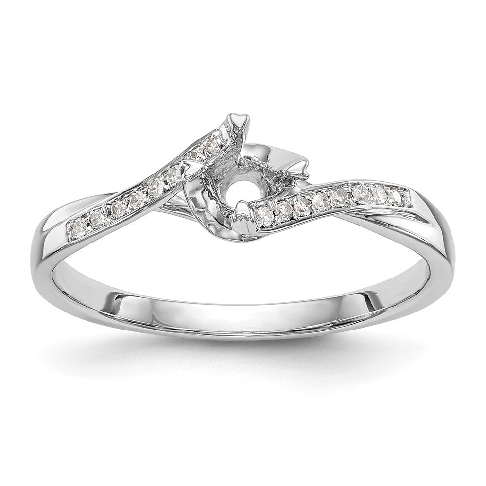 High-Quality 14K White Gold Bypass Engagement Ring - 1/4 Carat Round Diamond