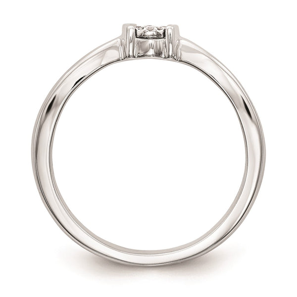 14K White Gold Engagement Ring with .03 Carat Diamond Cluster