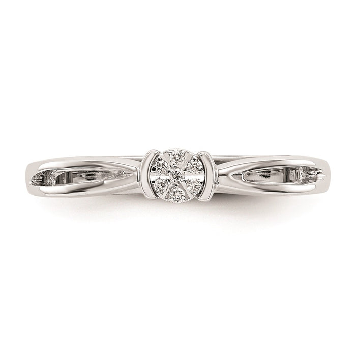 Buy Exclusive 14K White Gold Engagement Ring with .03 Carat Diamond Cluster-4