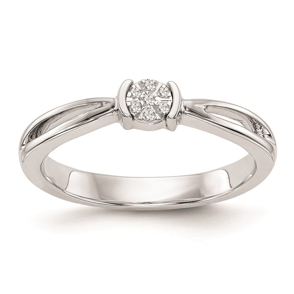 14K White Gold Engagement Ring with .03 Carat Diamond Cluster
