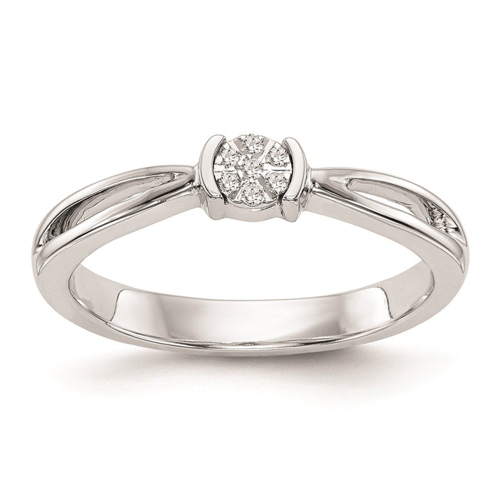 Buy Exclusive 14K White Gold Engagement Ring with .03 Carat Diamond Cluster-1