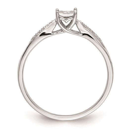 Exclusive 10K White Gold Square Illusion Engagement Ring - 1/20 Carat Diamond Accent, Affordable Luxury