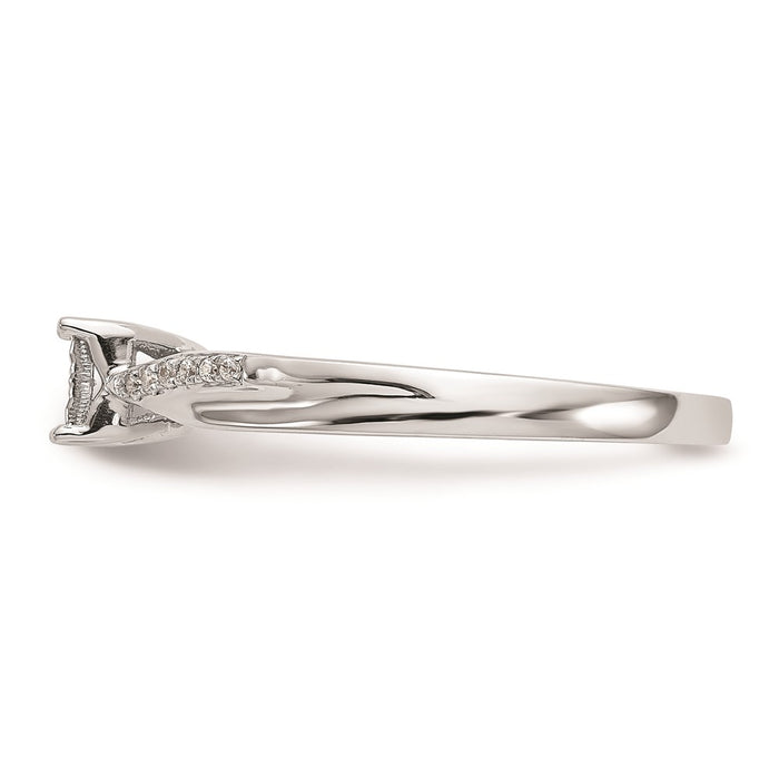 Exclusive 10K White Gold Square Illusion Engagement Ring - 1/20 Carat Diamond Accent, Affordable Luxury-3