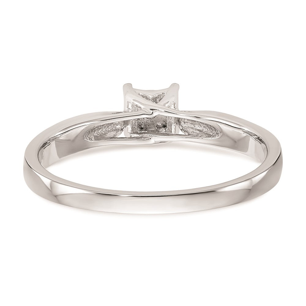 Exclusive 10K White Gold Square Illusion Engagement Ring - 1/20 Carat Diamond Accent, Affordable Luxury