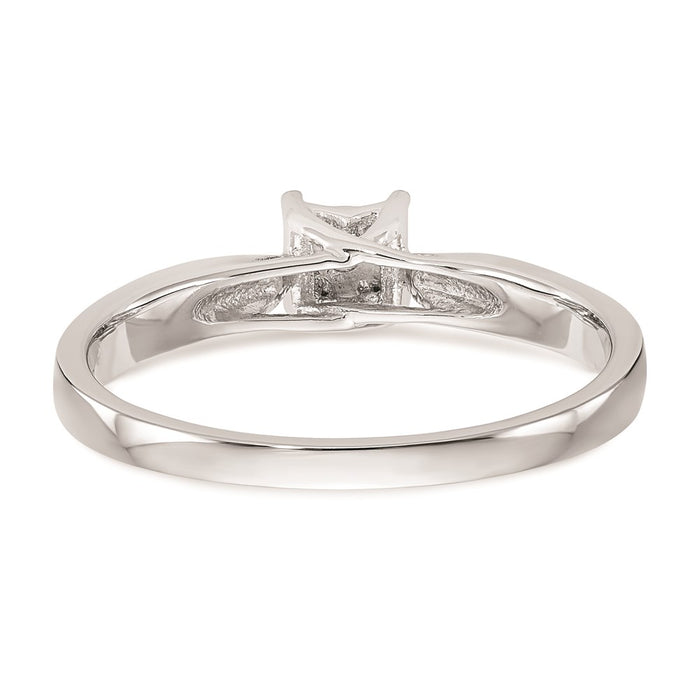 Exclusive 10K White Gold Square Illusion Engagement Ring - 1/20 Carat Diamond Accent, Affordable Luxury-5