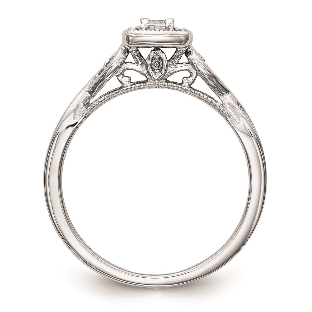 Buy High-Quality 14K White Gold Criss-Cross Engagement Ring, 1/5 Carat Diamond
