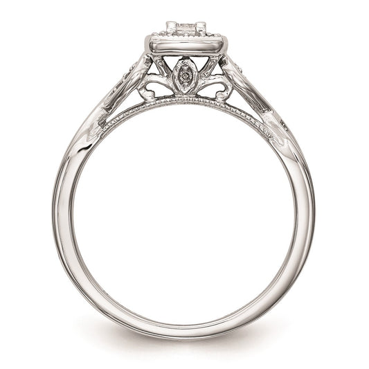 Buy High-Quality 14K White Gold Criss-Cross Engagement Ring, 1/5 Carat Diamond