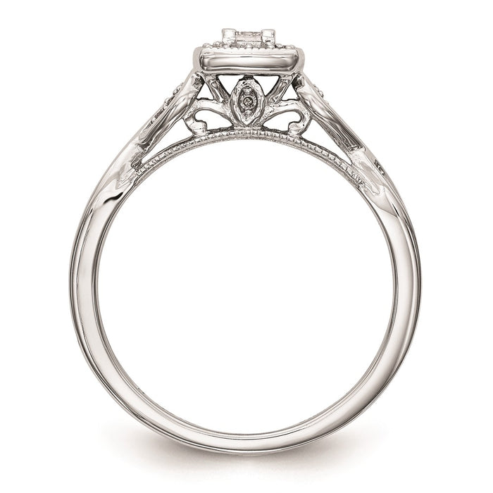 Buy High-Quality 14K White Gold Criss-Cross Engagement Ring, 1/5 Carat Diamond-2