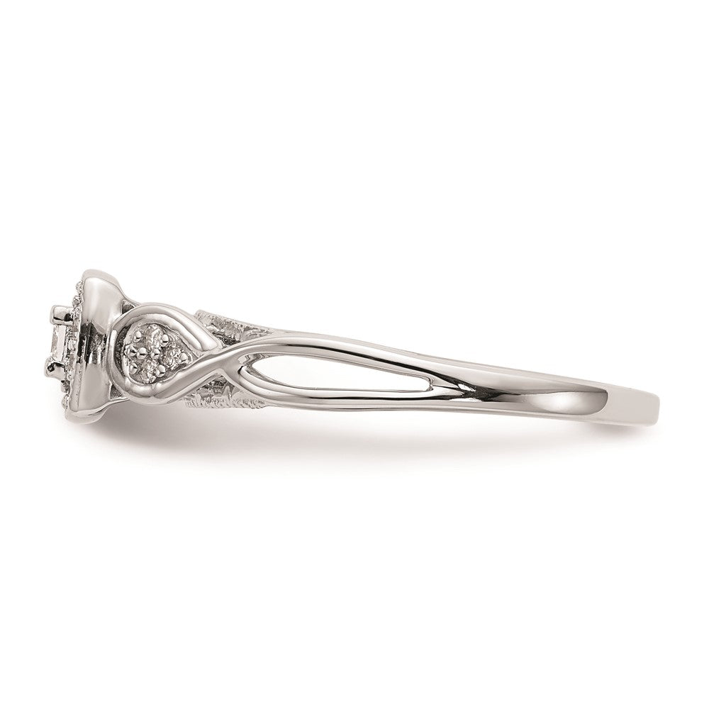 Buy High-Quality 14K White Gold Criss-Cross Engagement Ring, 1/5 Carat Diamond