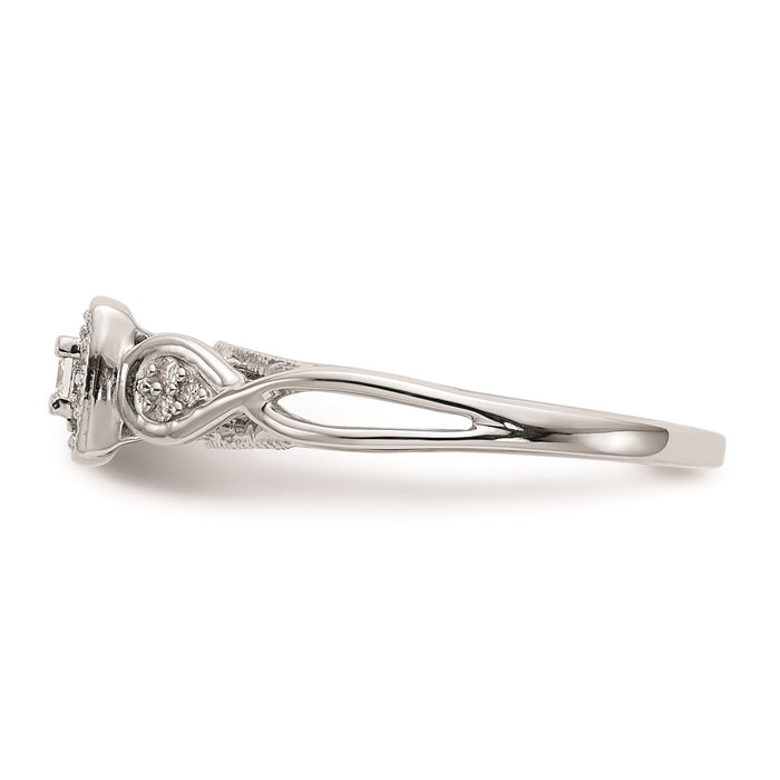 Buy High-Quality 14K White Gold Criss-Cross Engagement Ring, 1/5 Carat Diamond-3