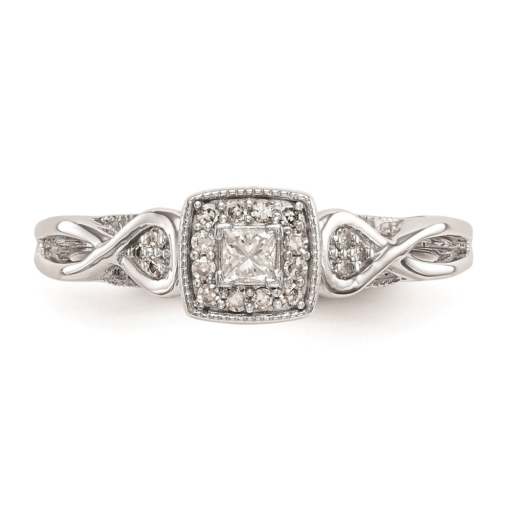 Buy High-Quality 14K White Gold Criss-Cross Engagement Ring, 1/5 Carat Diamond