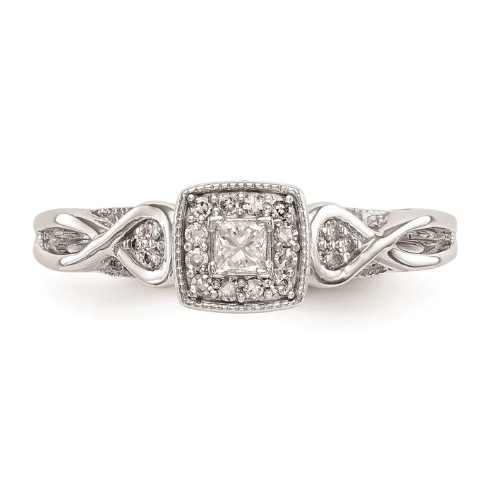 Buy High-Quality 14K White Gold Criss-Cross Engagement Ring, 1/5 Carat Diamond-4