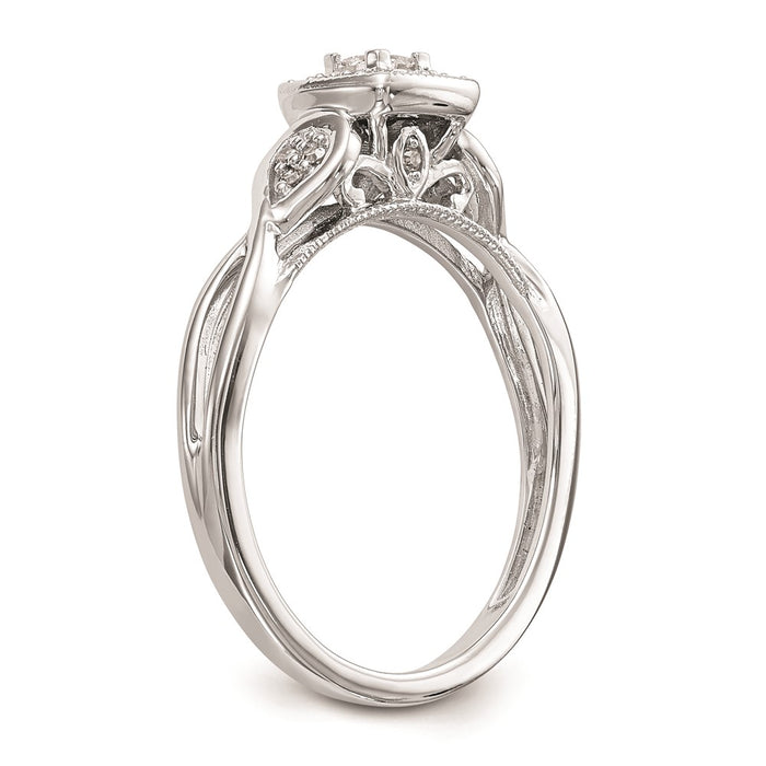Buy High-Quality 14K White Gold Criss-Cross Engagement Ring, 1/5 Carat Diamond-6