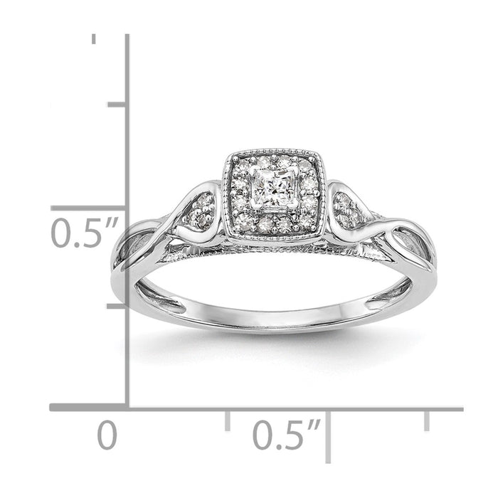 Buy High-Quality 14K White Gold Criss-Cross Engagement Ring, 1/5 Carat Diamond-7