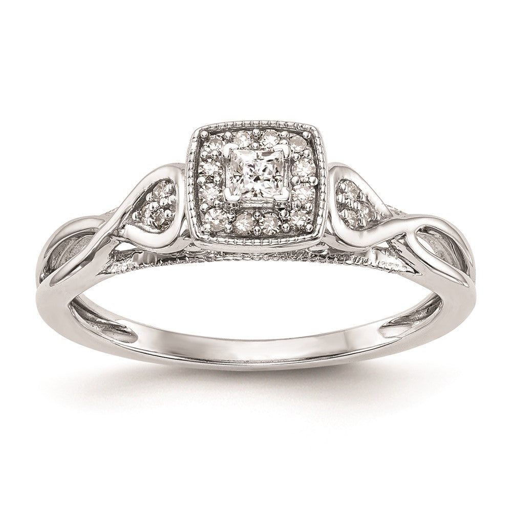 Buy High-Quality 14K White Gold Criss-Cross Engagement Ring, 1/5 Carat Diamond
