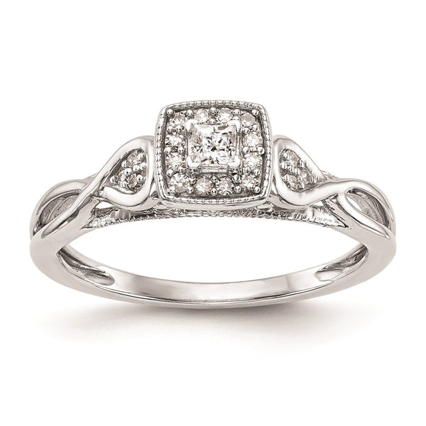 Buy High-Quality 14K White Gold Criss-Cross Engagement Ring, 1/5 Carat Diamond