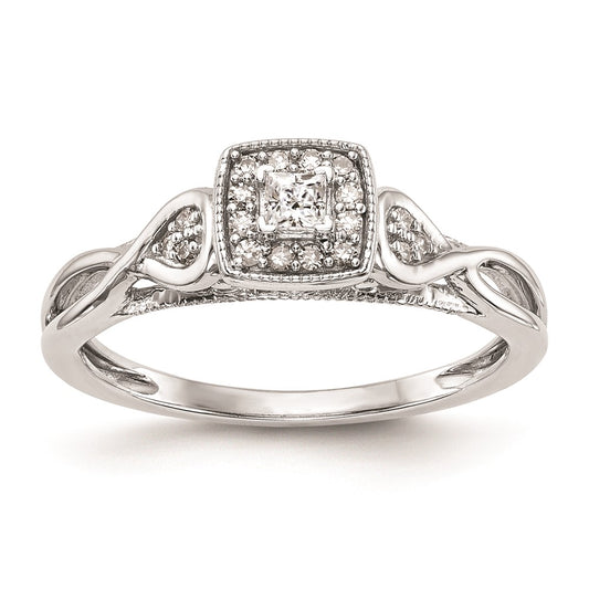 Buy High-Quality 14K White Gold Criss-Cross Engagement Ring, 1/5 Carat Diamond