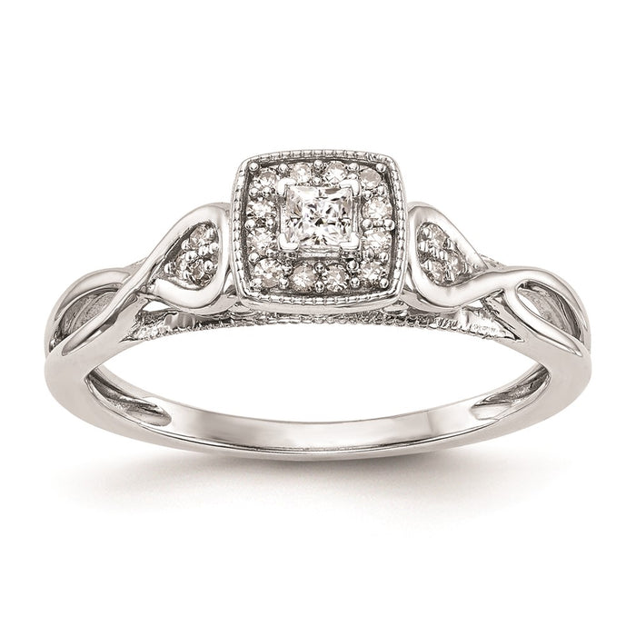 Buy High-Quality 14K White Gold Criss-Cross Engagement Ring, 1/5 Carat Diamond-1