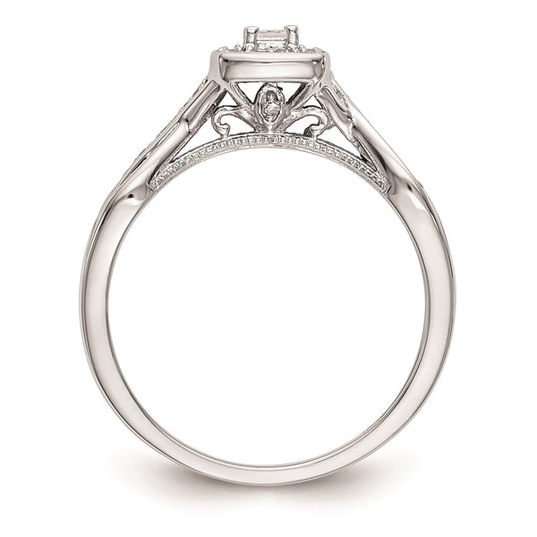 14K White Gold Criss-Cross Engagement Ring - 1/3 Carat Diamond