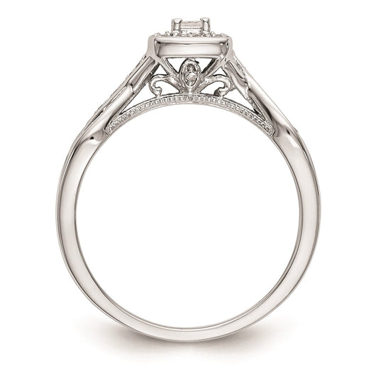 High-Quality 14K White Gold Criss-Cross Engagement Ring | 1/3 Carat Diamond Value
