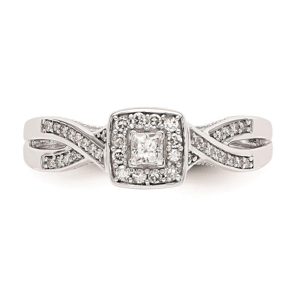 High-Quality 14K White Gold Criss-Cross Engagement Ring | 1/3 Carat Diamond Value
