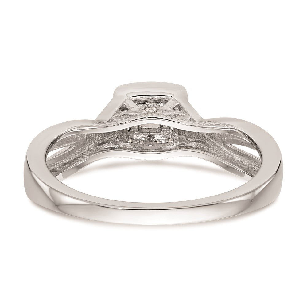 High-Quality 14K White Gold Criss-Cross Engagement Ring | 1/3 Carat Diamond Value