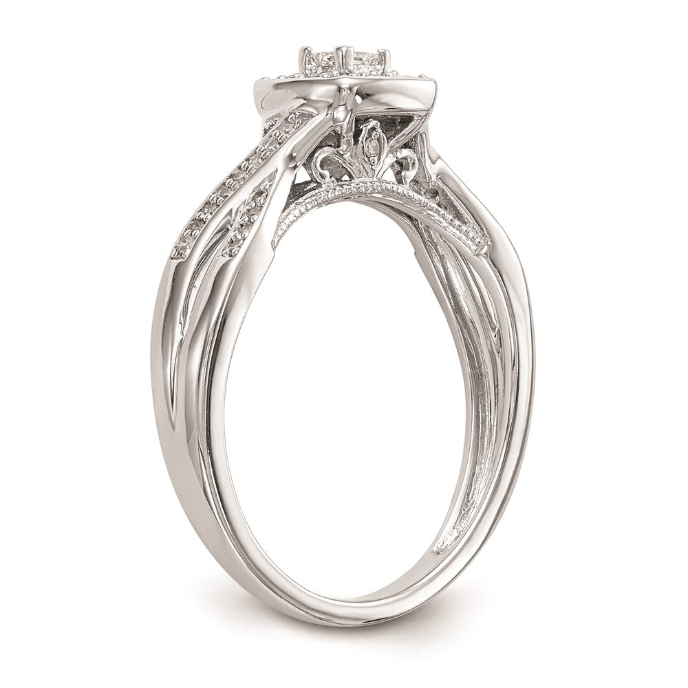 High-Quality 14K White Gold Criss-Cross Engagement Ring | 1/3 Carat Diamond Value