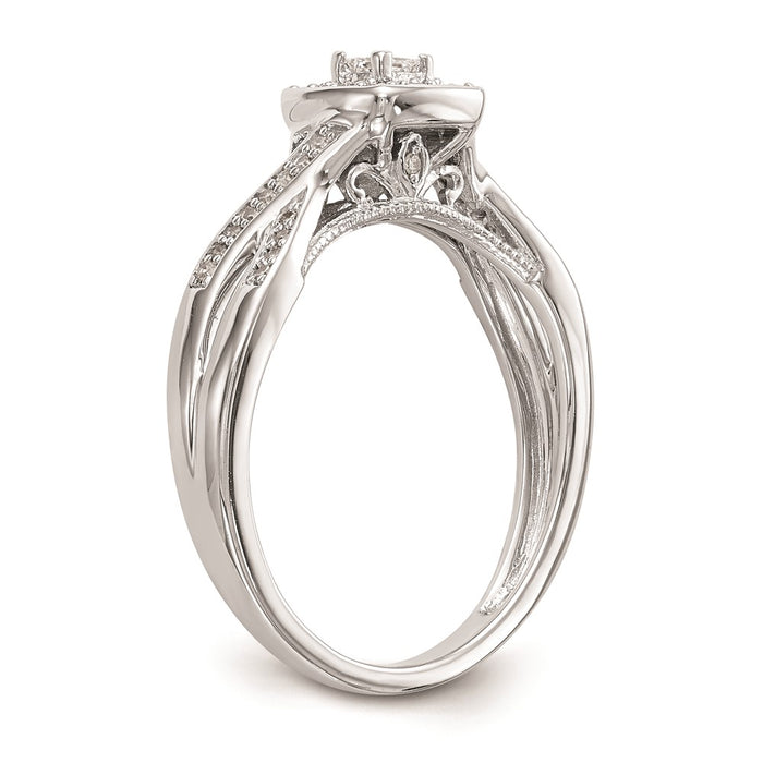 High-Quality 14K White Gold Criss-Cross Engagement Ring | 1/3 Carat Diamond Value-6