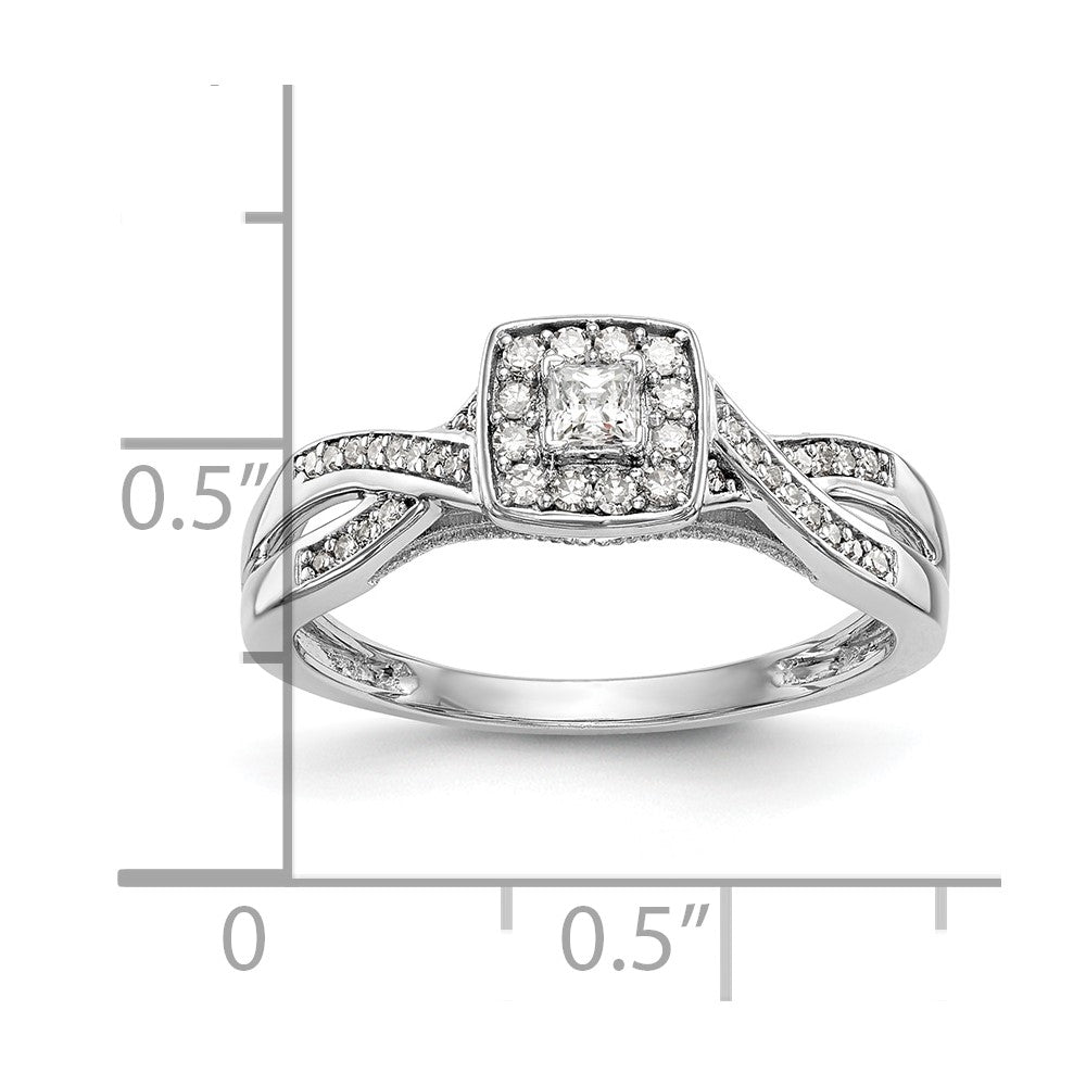 High-Quality 14K White Gold Criss-Cross Engagement Ring | 1/3 Carat Diamond Value