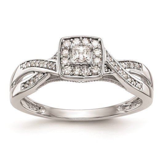 High-Quality 14K White Gold Criss-Cross Engagement Ring | 1/3 Carat Diamond Value